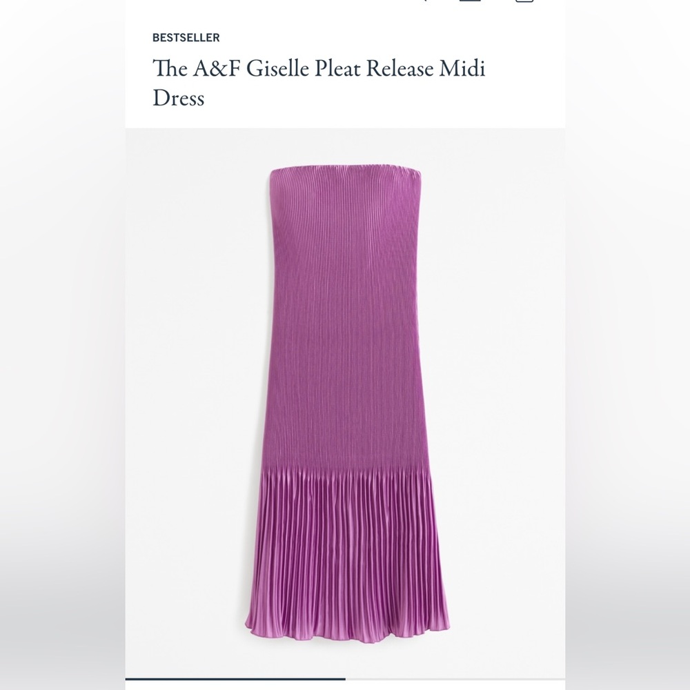 Abercrombie & Fitch Purple Pleat Midi Dress